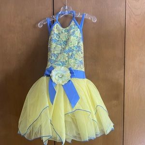 Weissman IC 7/8 yellow and blue tutu dance costume